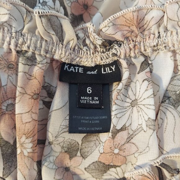 Kate & Lily Floral Smocked Midi Dress | Size 6 - Picture 9 of 9